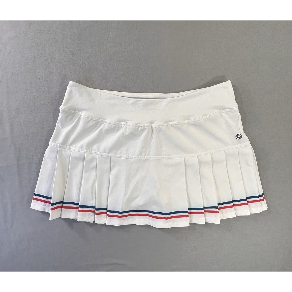 LIJA Women's Superstar Club Tennis Skirt Womens Large Classic Americana Sporty